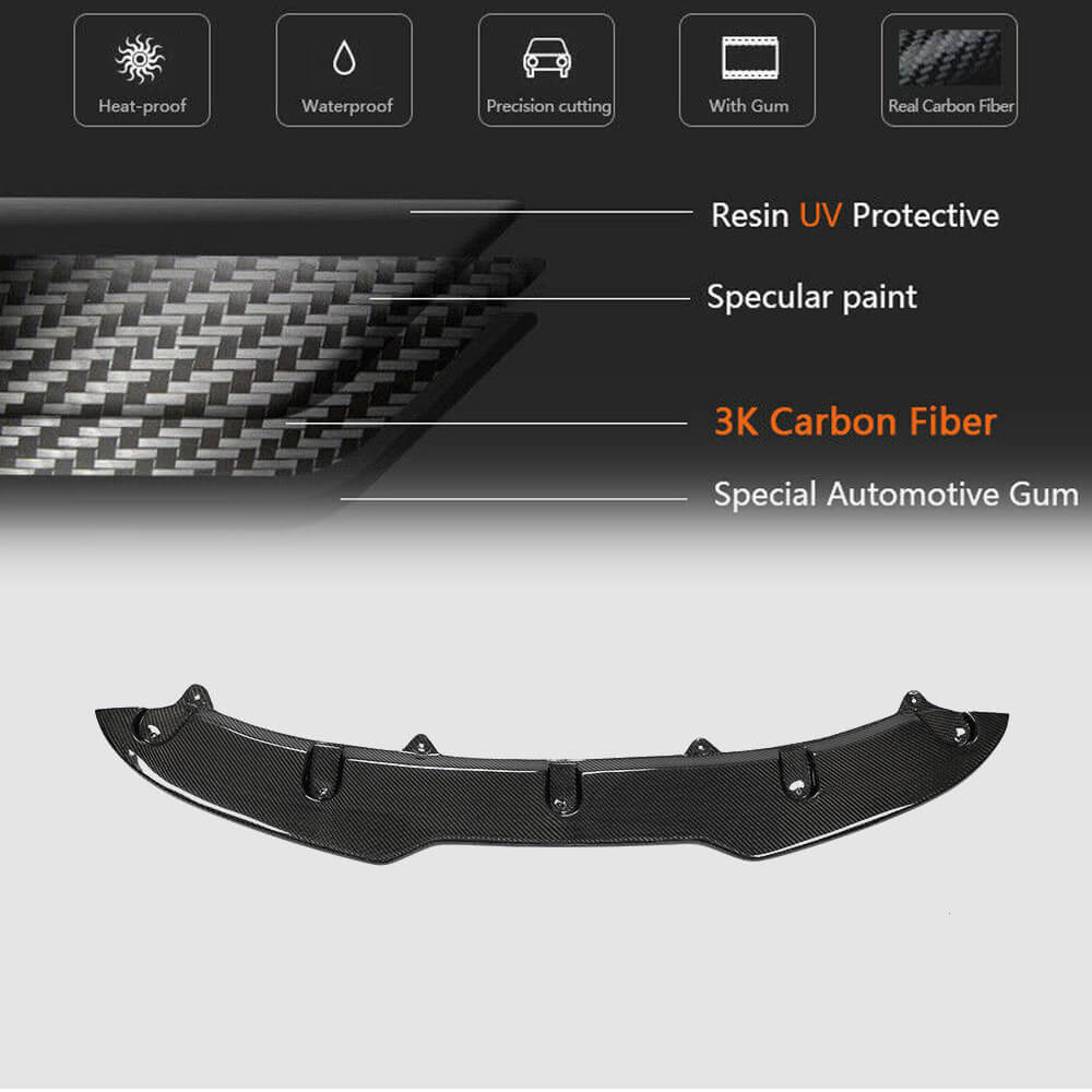 Накладка на передній бампер Lip V4 (для GTI HB 2010-2013, Карбон) 5