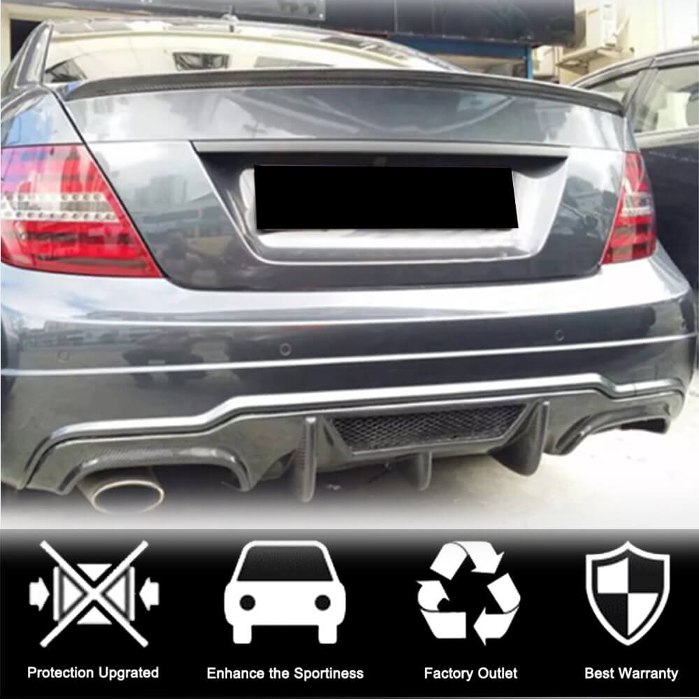 Дифузор заднього бампера V4 (для AMG SD/Coupe 2012-2014, Карбон) 2