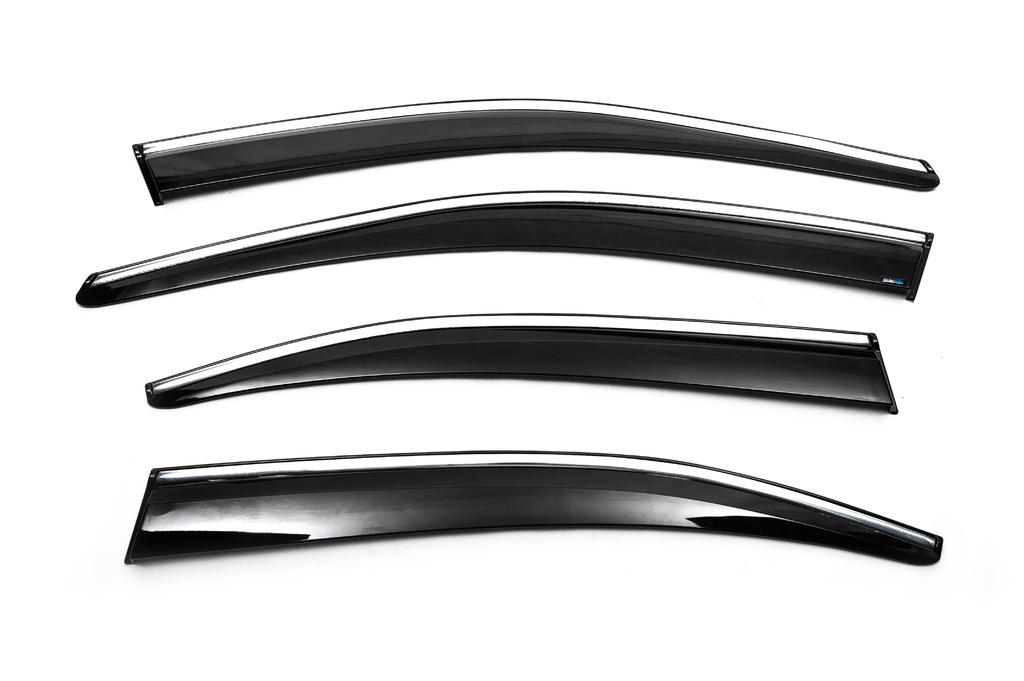 Вітровики з хромованим молдингом Liftback (4 шт., Sunplex Chrome)