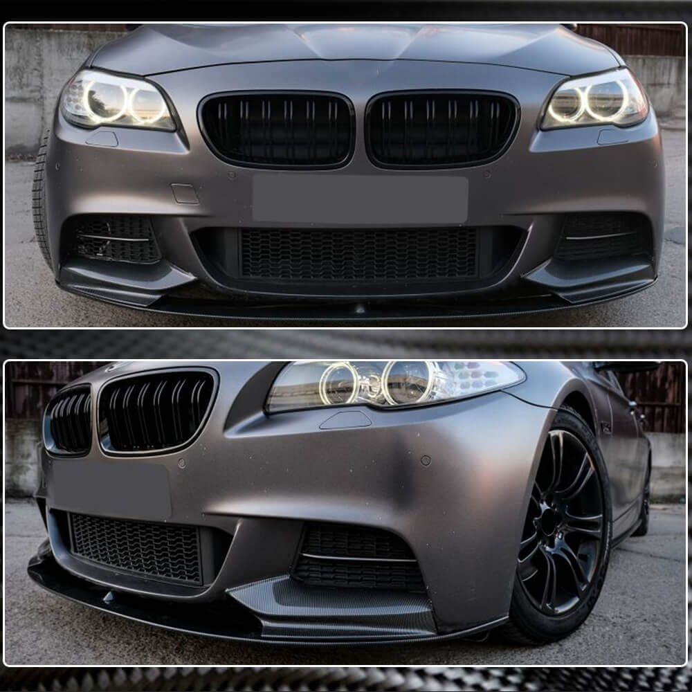 Накладка на передній бампер Lip V3 (для F10 M-Sport, Карбон) 4