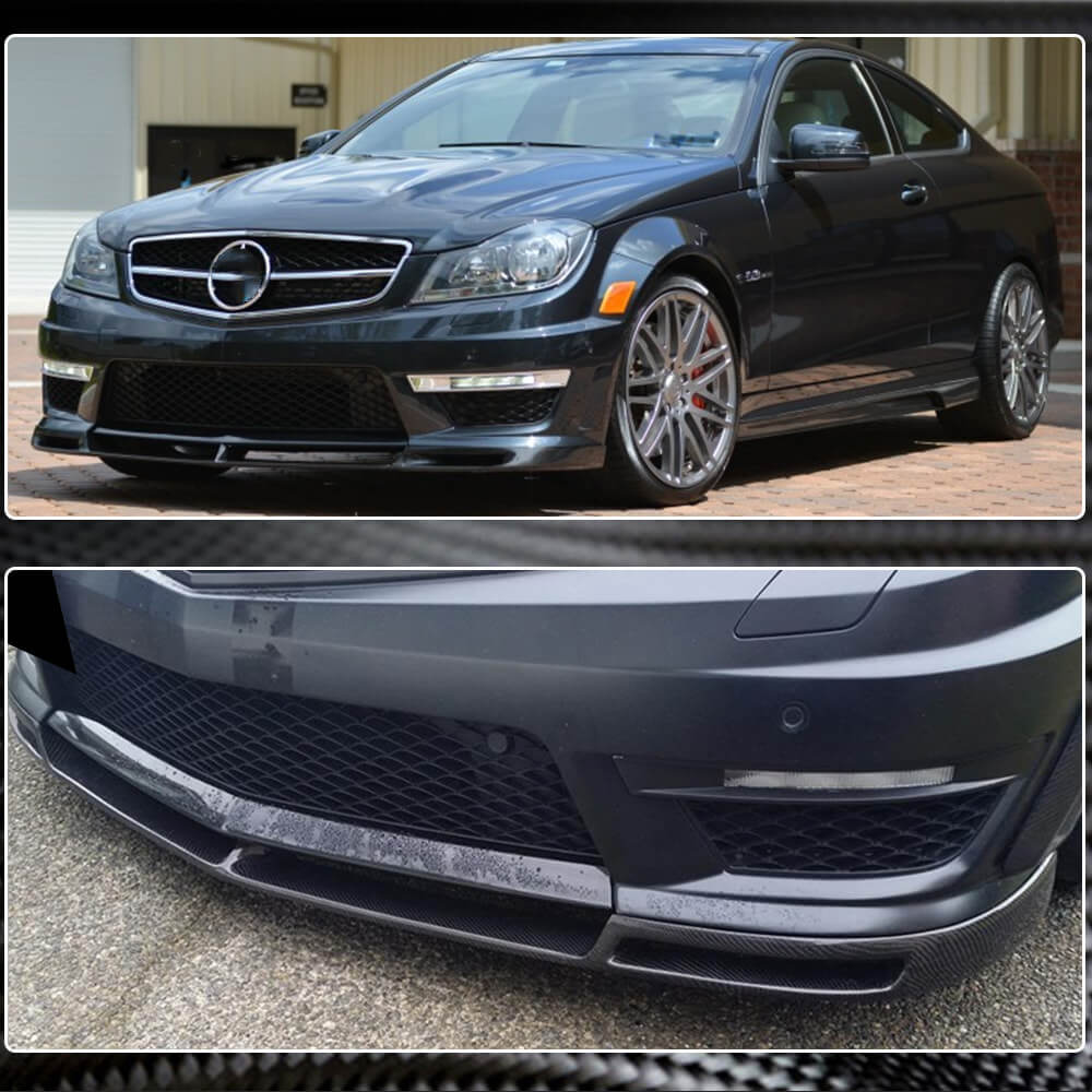Накладка на передній бампер Lip V1 (для AMG 2012-2014, Карбон) 4