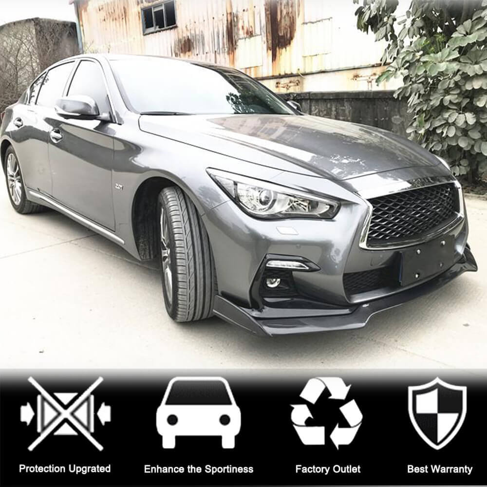 Накладка на передній бампер Lip V2 (для Q50 Sport 2018-2022, Карбон) 3