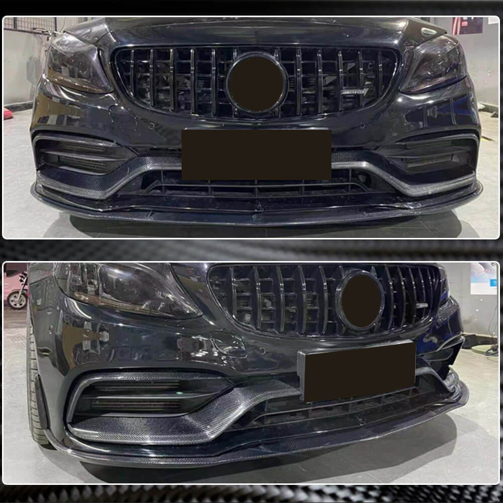 Накладки на протитуманки (для С63 AMG 2015-2019, Карбон) 4