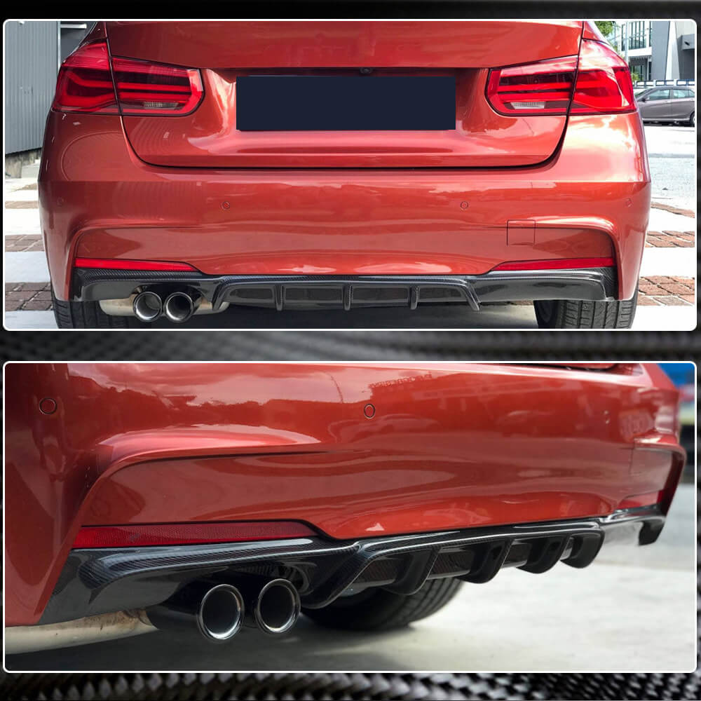 Дифузор заднього бампера V5 (для F30 M-Sport, Карбон) 3