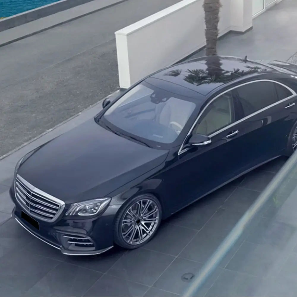 Накладка на передній бампер Lip (для AMG-Line 2018-2022, Карбон) 3