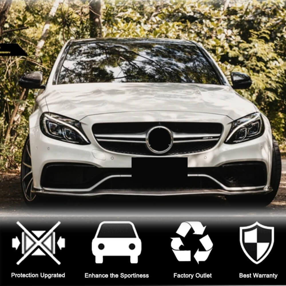 Накладка на передній бампер Lip V2 (для SD C63 AMG 2015-2019, Карбон) 3