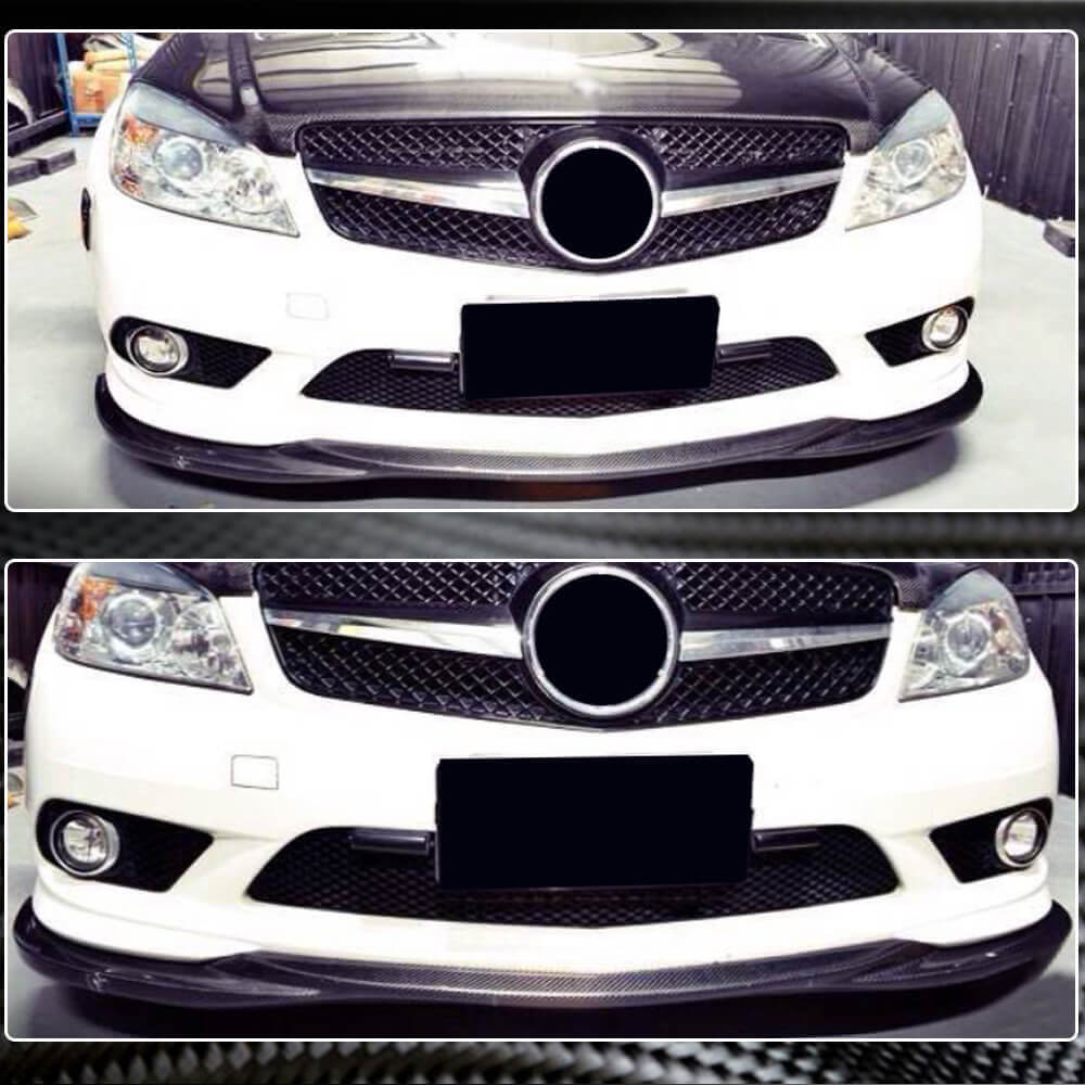 Накладка на передній бампер Lip (для AMG-Line 2008-2011, Карбон) 3