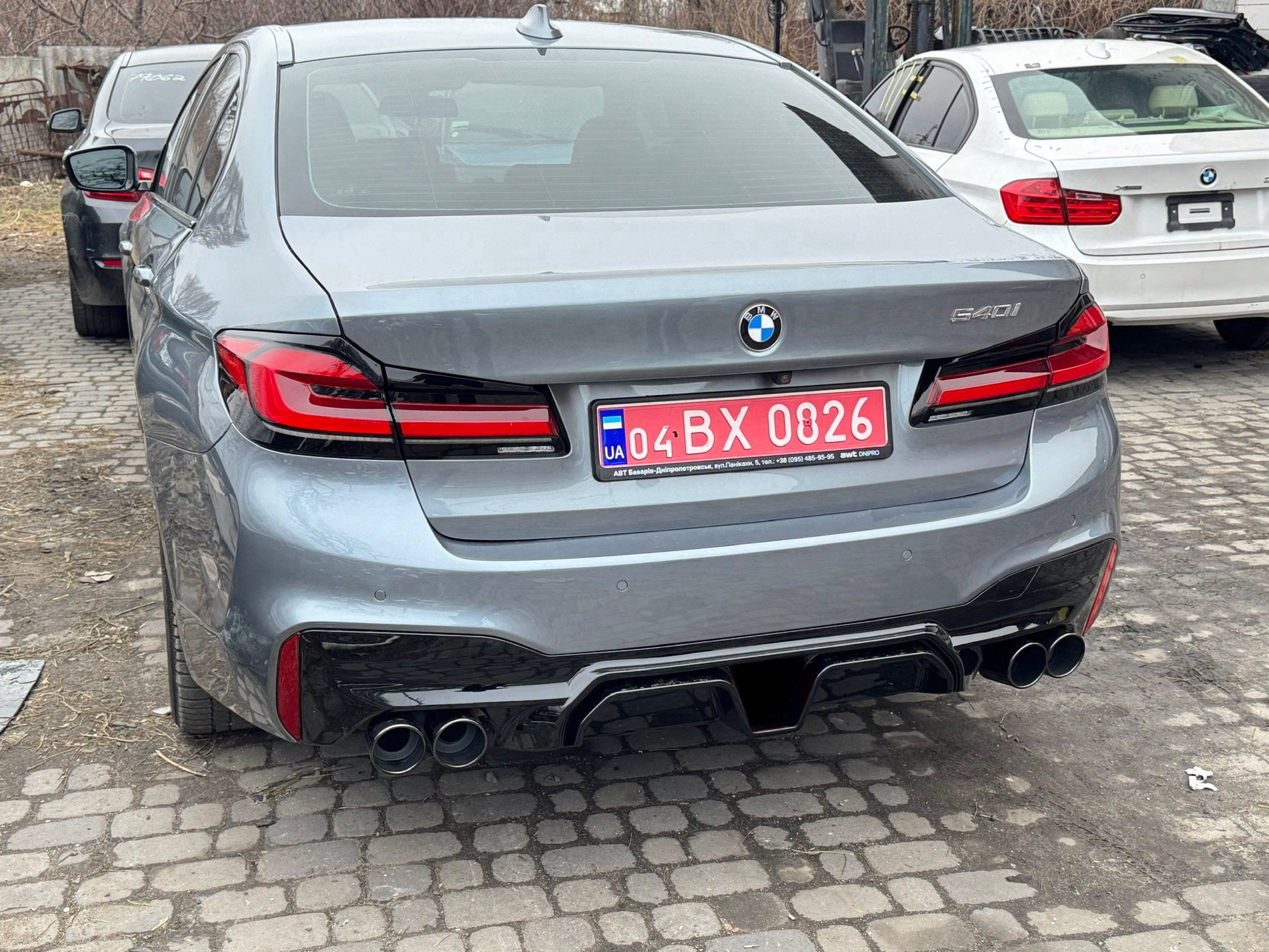 Дифузор накладка заднього бампера Competition style BMW 5 series G30 2017-2023 3