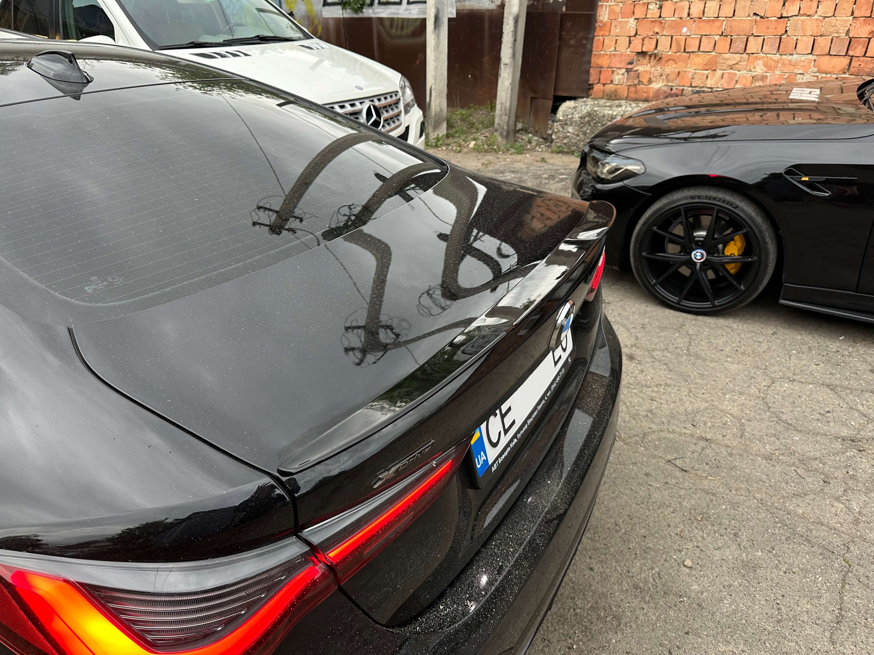 Спойлер Чорний глянець (M4 V1) на BMW 4 Series G22 / G23 2020-2024 року 6