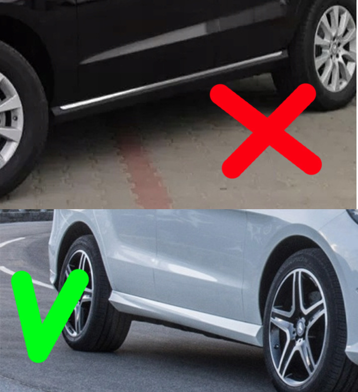 Передні бризковики для ML/GLE W166 без бічних підніжок (пороги AMG) 2