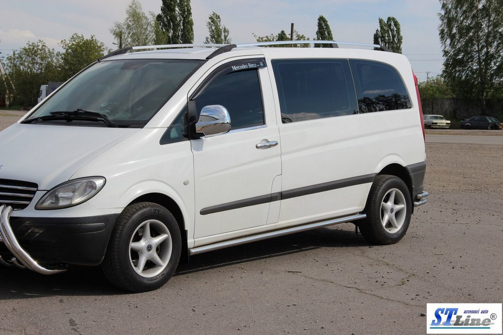 Бічні труби BB001 (2 шт., нерж.) d60, Коротка/Середня бази 3