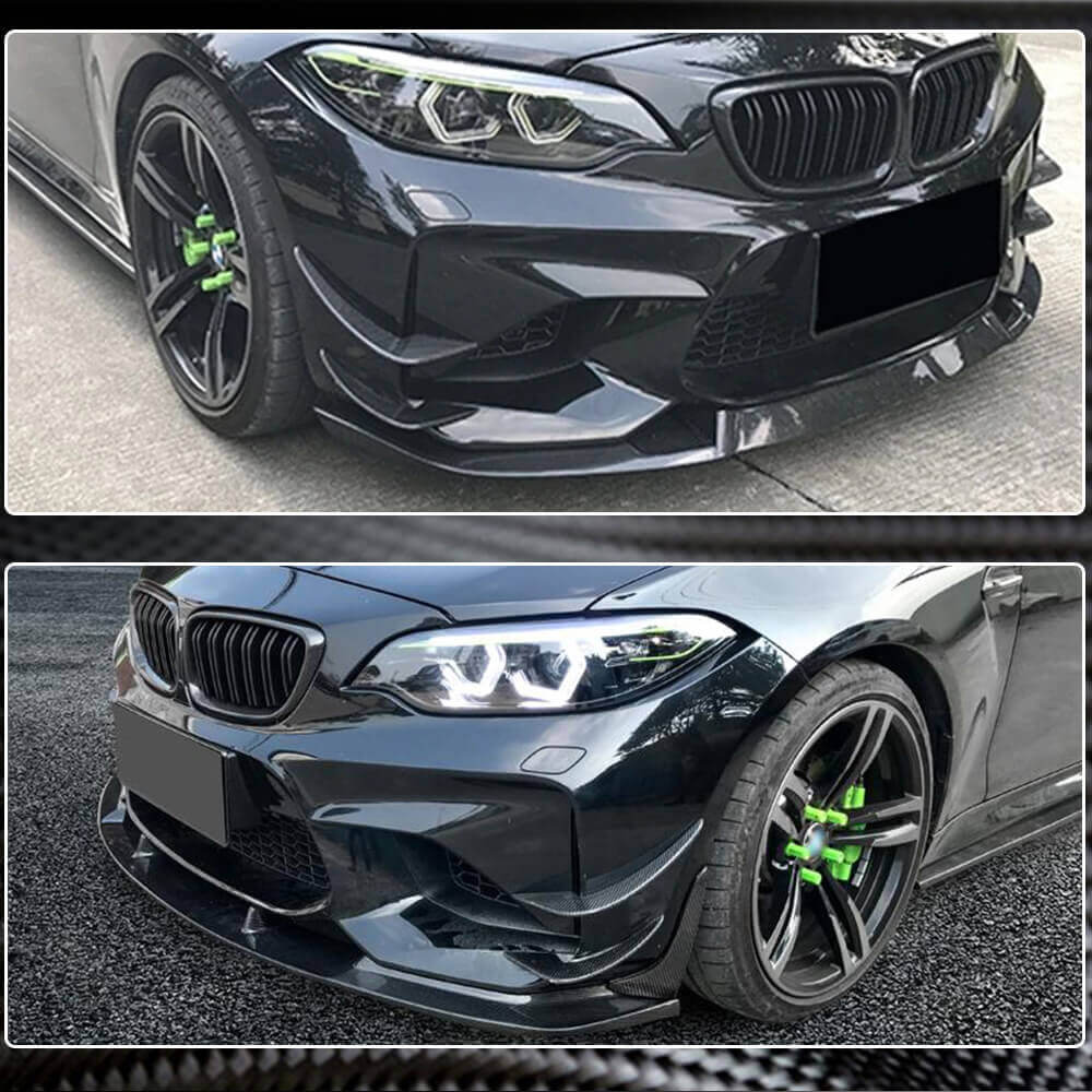 Накладки на передній бампер (для F87 M2, Карбон) 3