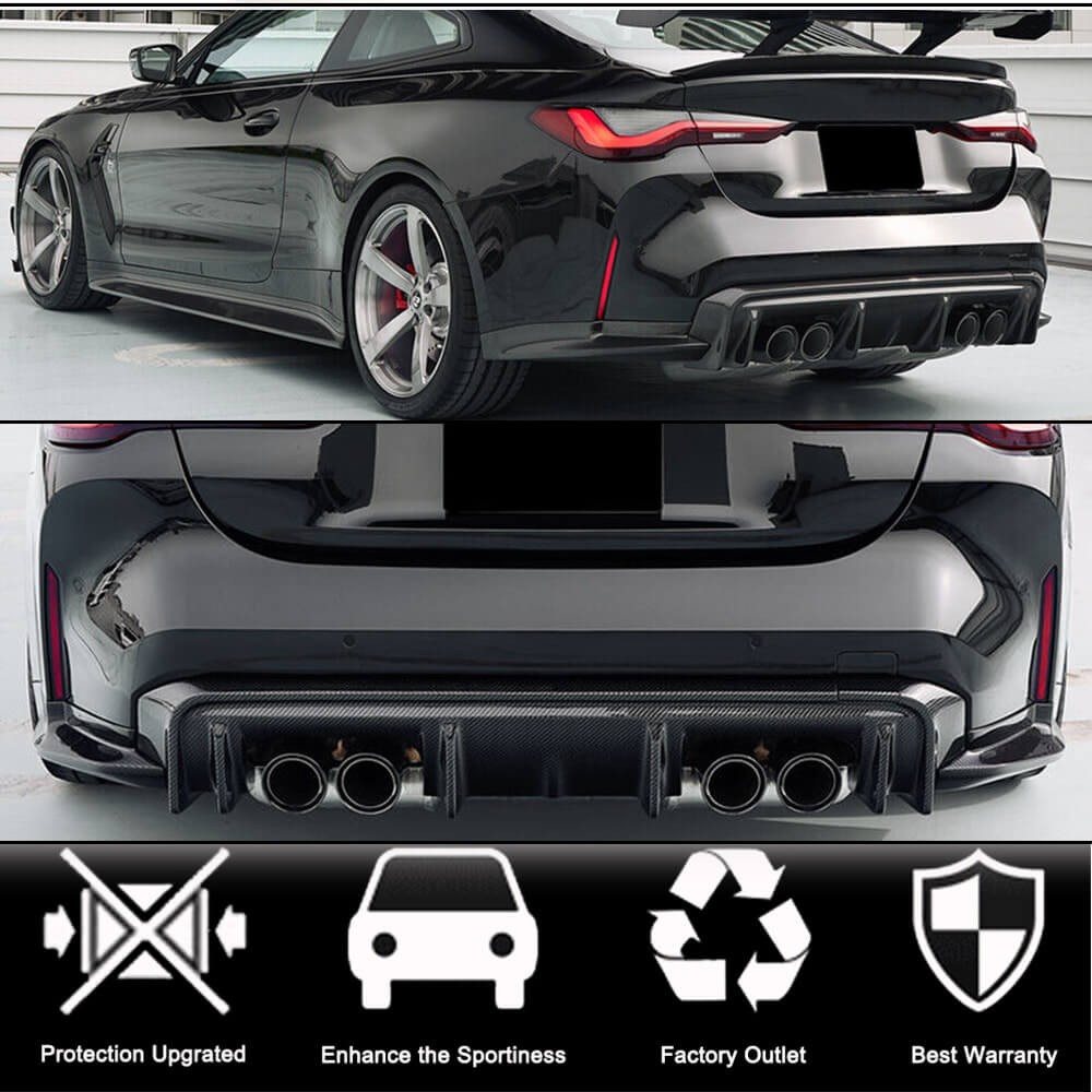 Дифузор заднього бампера V5 (для G82/G83, Карбон) 2