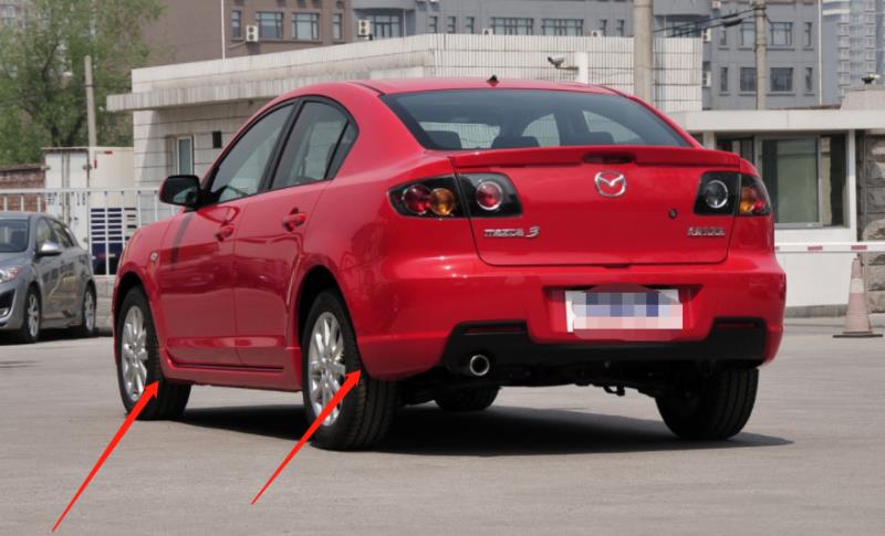 Бризковики Mazda 3 СЕДАН З ПОРОГАМИ 2006-2008, комплект 4шт. 6