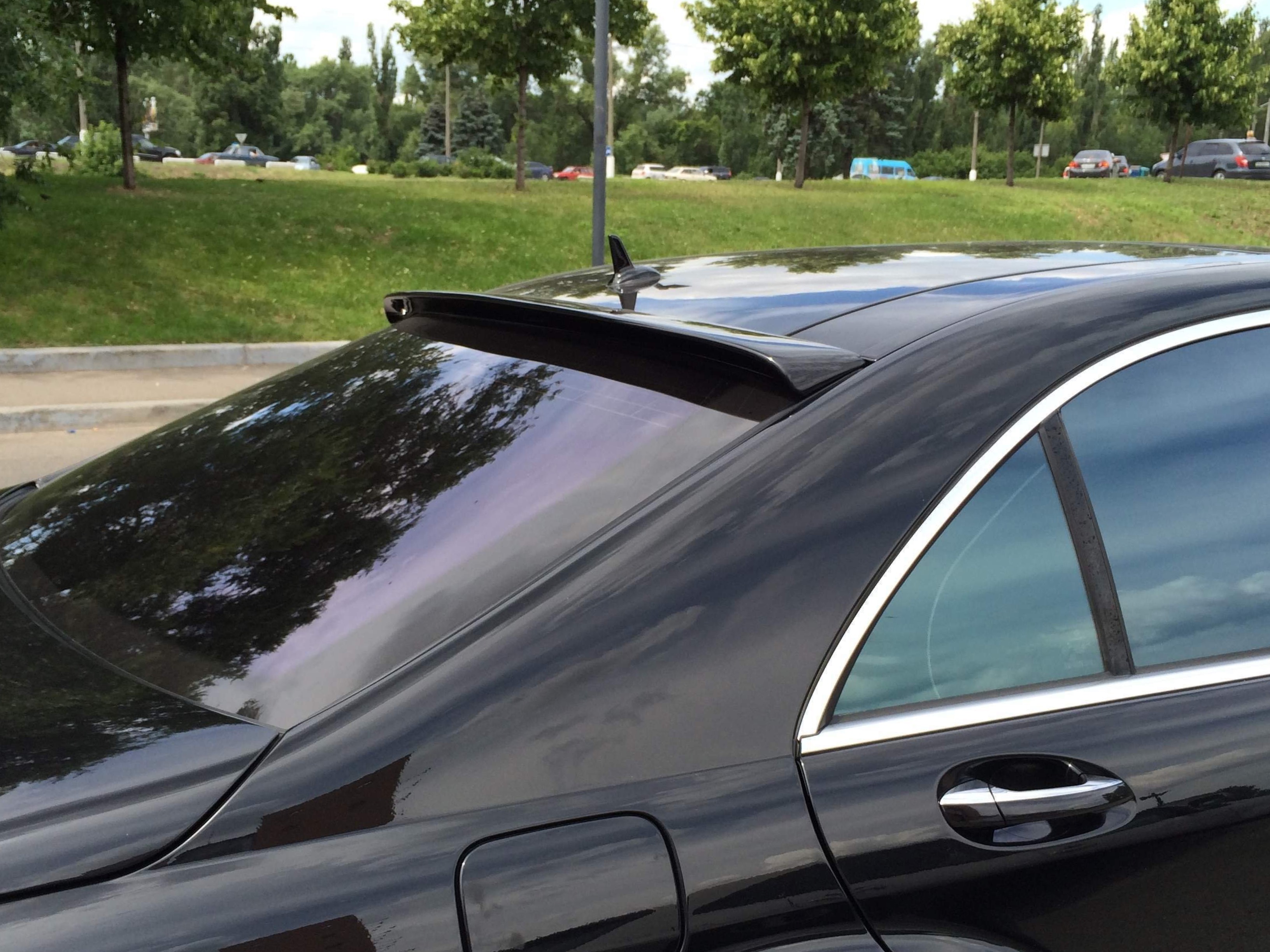 Козирок на скло Mercedes-Benz S class W221 2005-2013 ABS пластик, колір чорний глянець 5