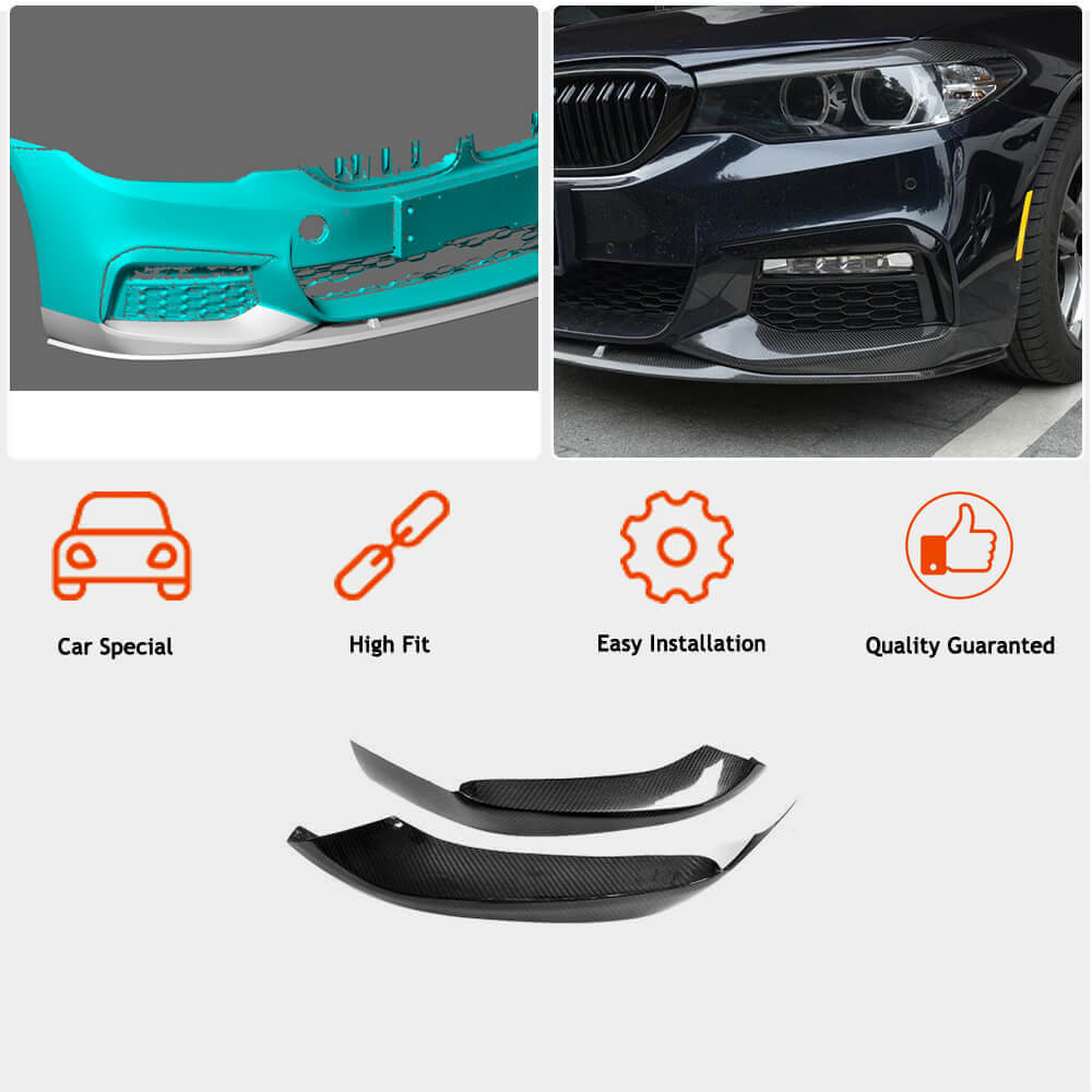 Накладки на передній бампер Flap V2 (для M-Sport 2017-2020, Карбон) 2