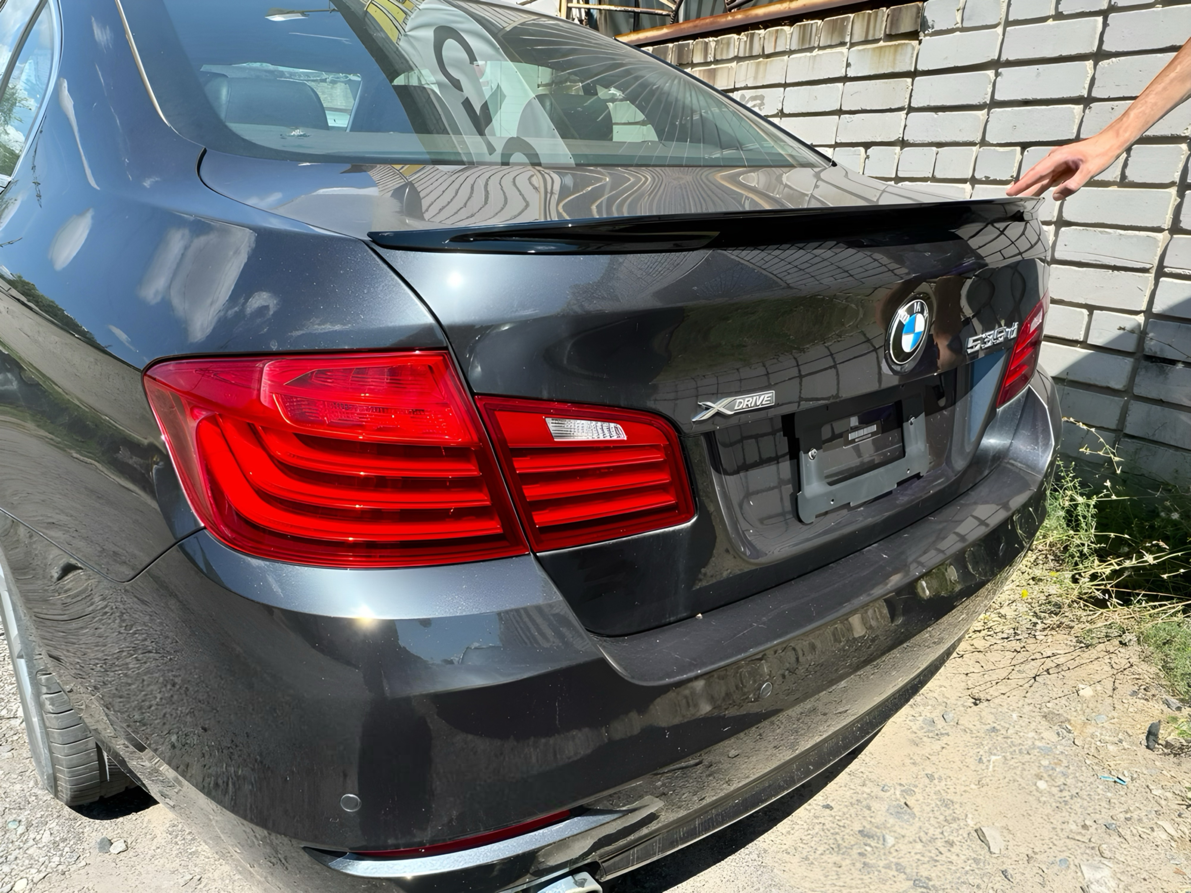 Спойлер ліп на багажник BMW series 5 F10 2010-2016 ABS пластик, чорний глянець 6
