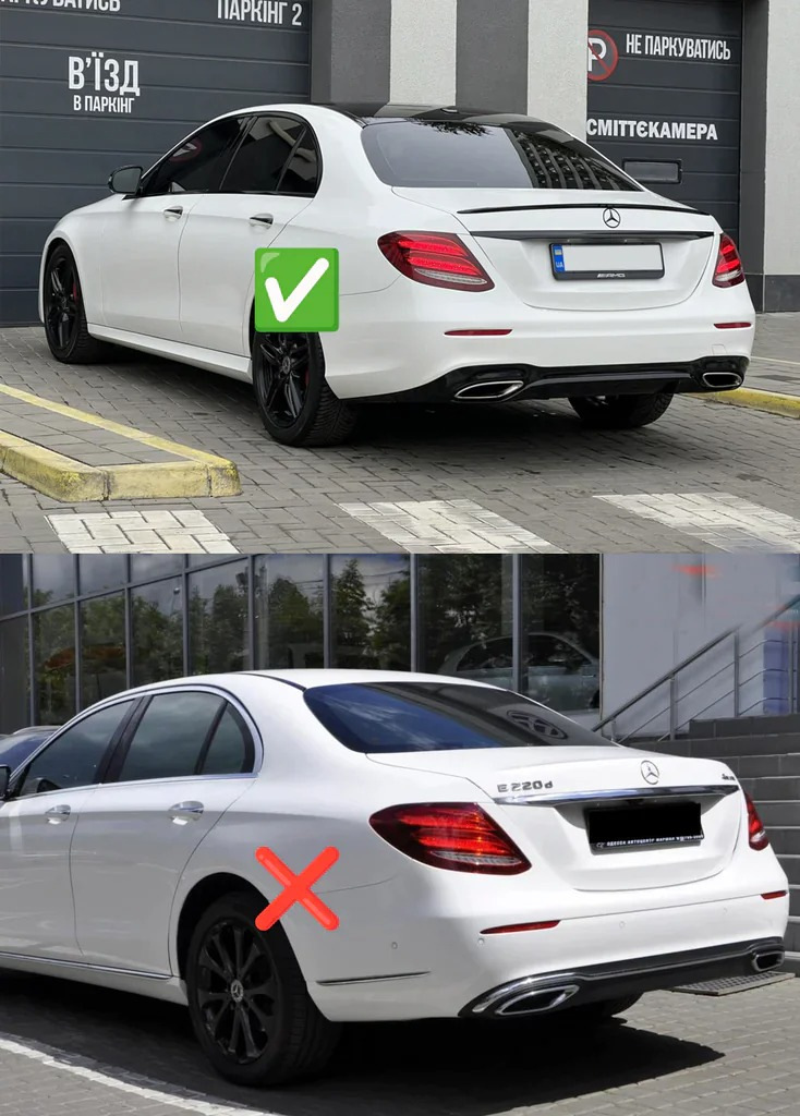 Задній дифузор з насадками E63-Desgin Silver (для AMG/AMG-Line 2020-2024) 5
