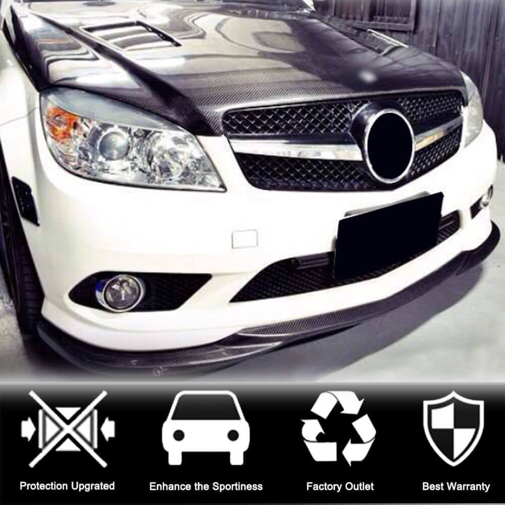 Накладка на передній бампер Lip (для AMG-Line 2008-2011, Карбон) 2