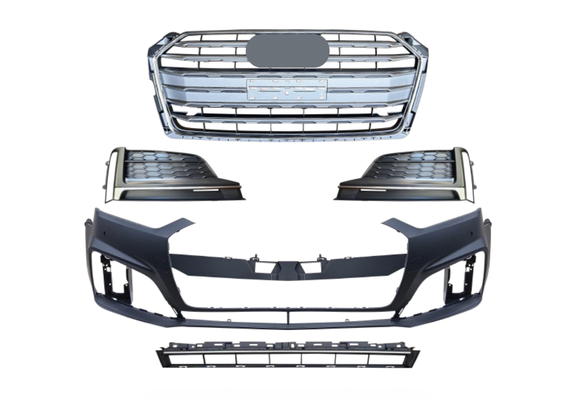 Бампер передній у зборі S-Line CHORME для Audi A5 B9 2016-2019