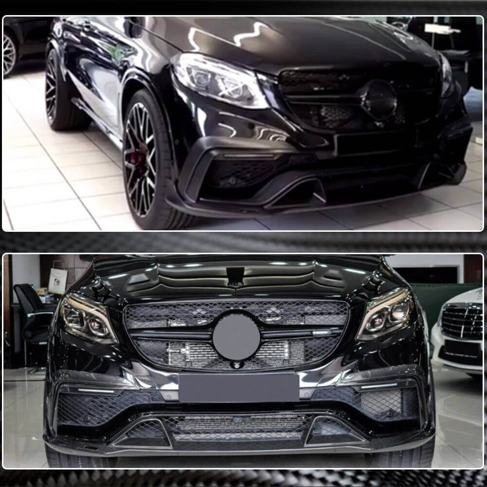 Накладки на передній бампер (для GLE63 AMG, Карбон) 6