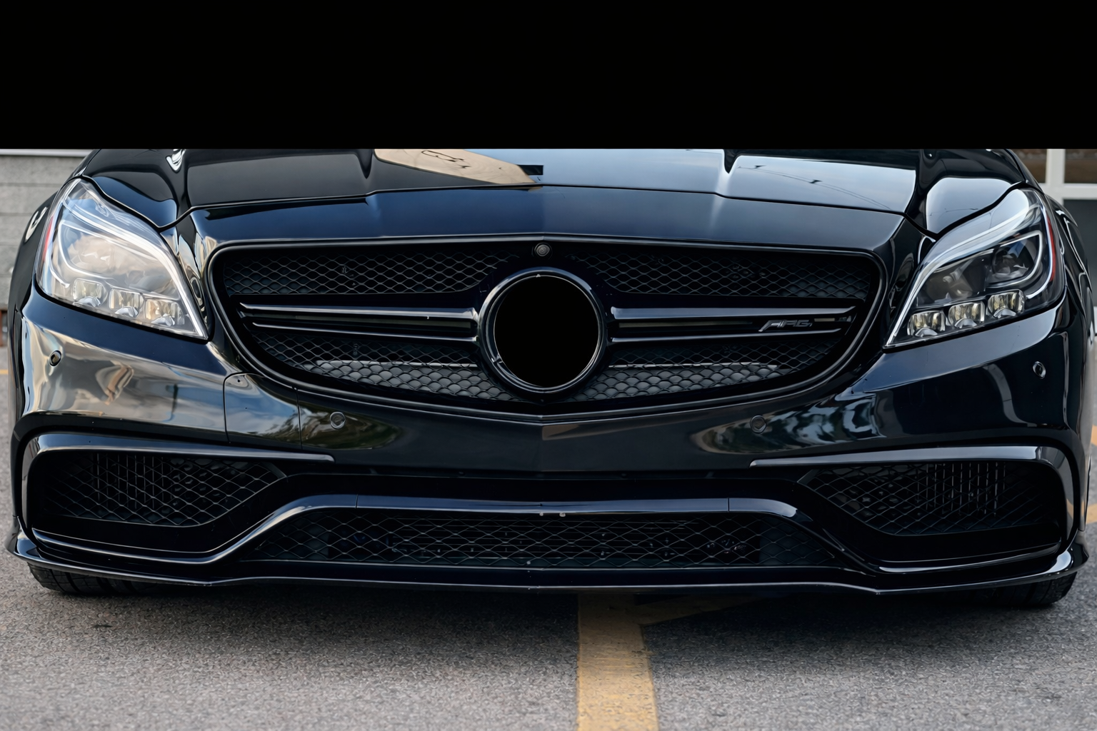 Накладки на передній бампер (для CLS63 AMG SD 2015-2018, Карбон) 5