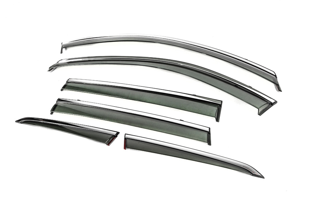Вітровики з хромованим молдингом Niken Luxury (Для X-trail, 6 шт) 2