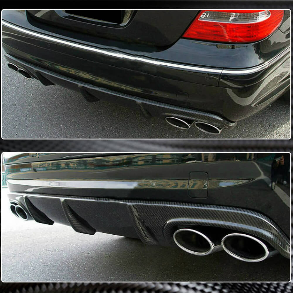 Дифузор заднього бампера (для E55 AMG 2003-2006, Карбон) 5