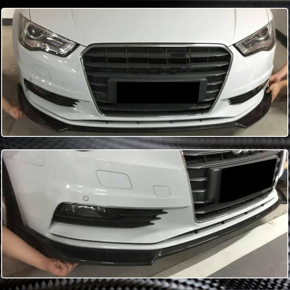 Накладка на передній бампер Lip V1 (для Base 2012-2016 Sedan, Карбон) 3