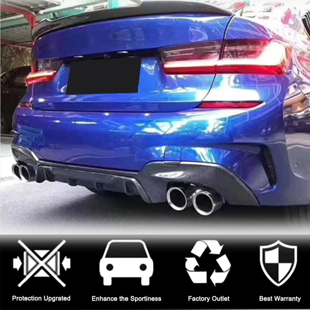 Дифузор заднього бампера V7 (для M-Sport 2018-2022, Карбон) 2
