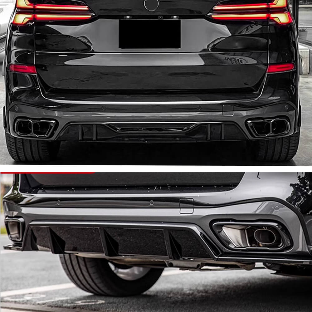 Дифузор заднього бампера V4 (2018-2022, чорний глянець) 2