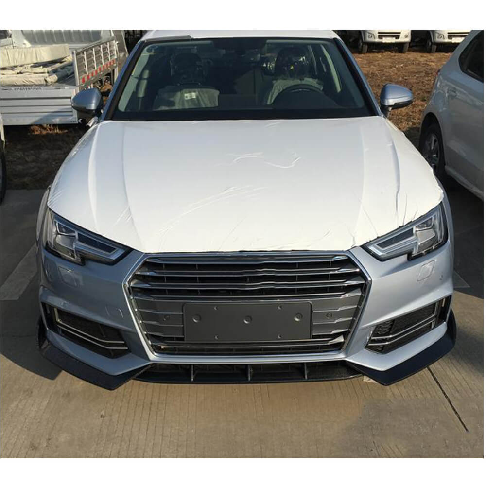 Накладка на передній бампер Lip V5 (для S-Line Sedan 2015-2019, Карбон) 4