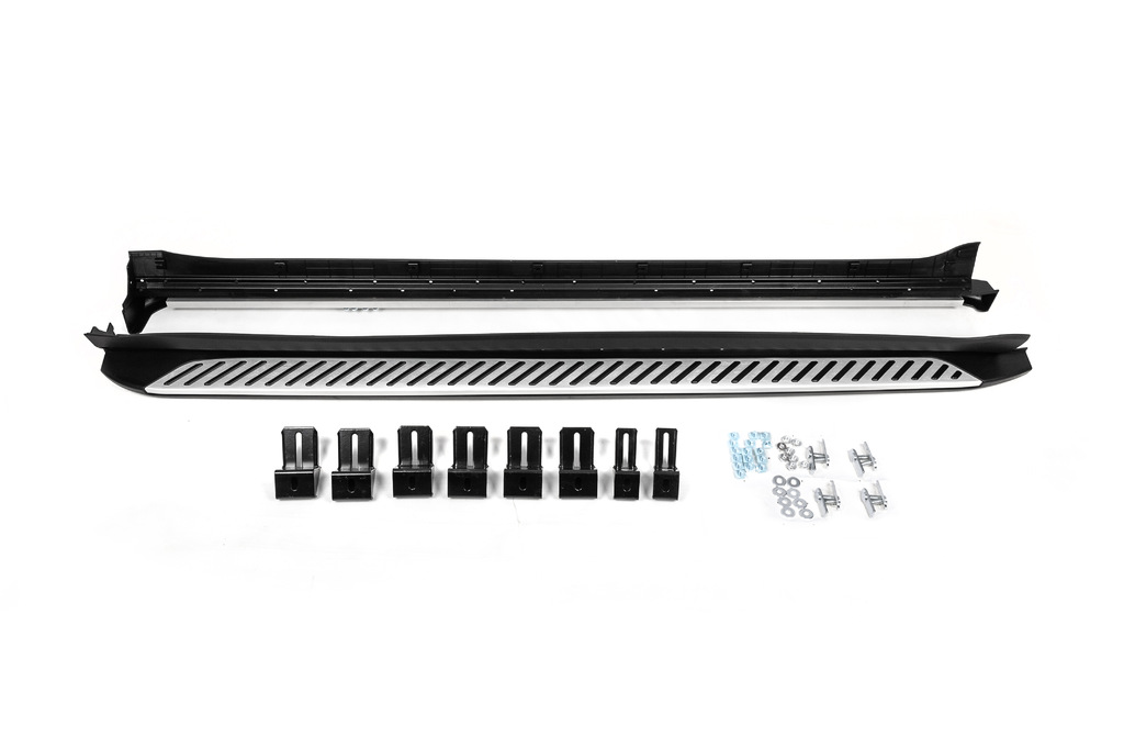 Бокові пороги OEM V1 (2 шт, алюміній + пластик) 2