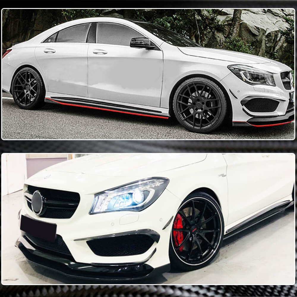 Накладки на передній бампер (для CLA45 AMG SD 2013-2016, Карбон) 3