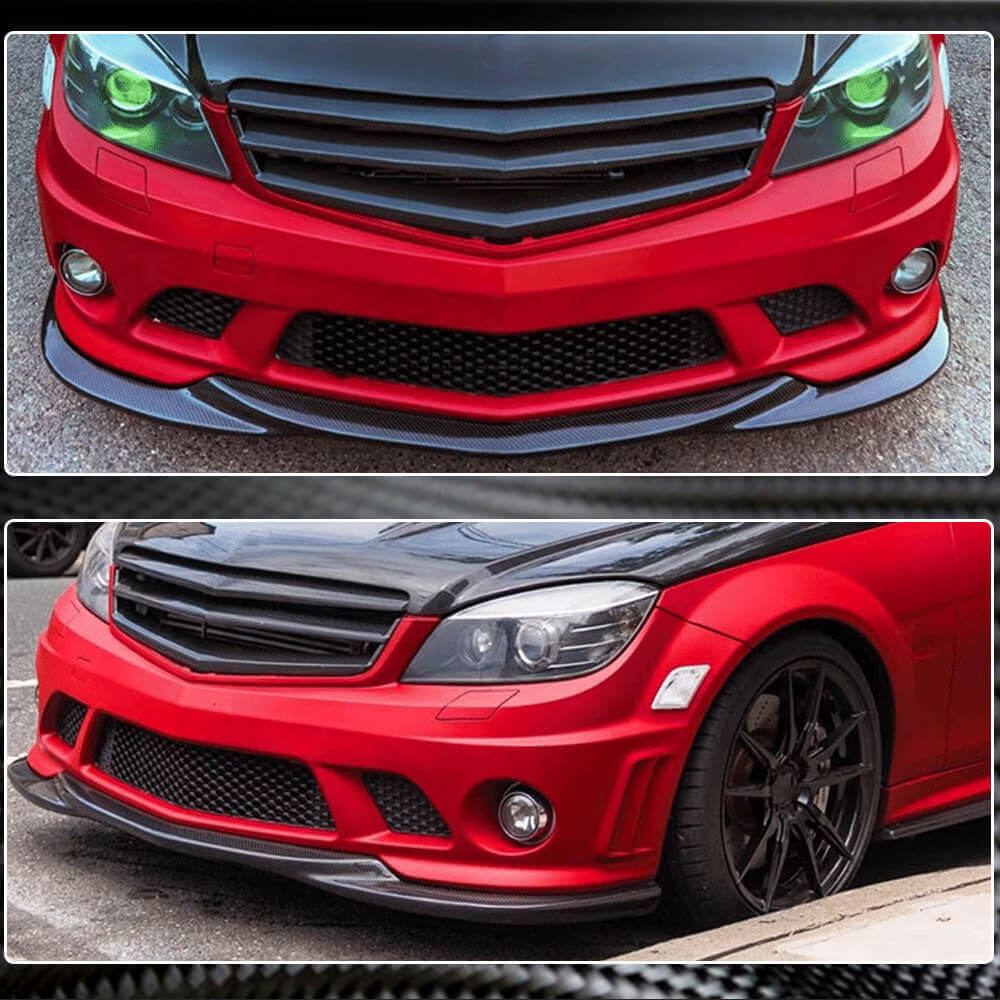 Накладка на передній бампер Lip V3 (для AMG 2008-2011, Карбон) 4