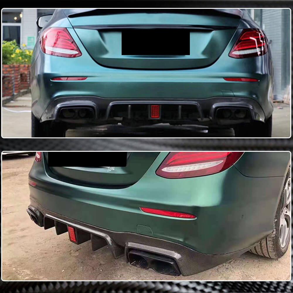 Дифузор заднього бампера з насадками V2 (для AMG/AMG-Line 2016-2019, Карбон) 4