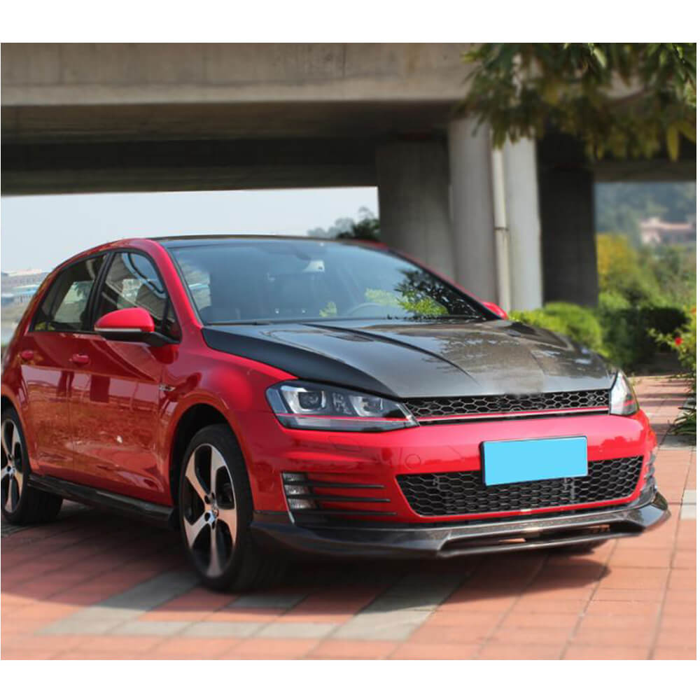 Накладка на передній бампер Lip V1 (для GTI HB 2012-2017, Карбон) 3