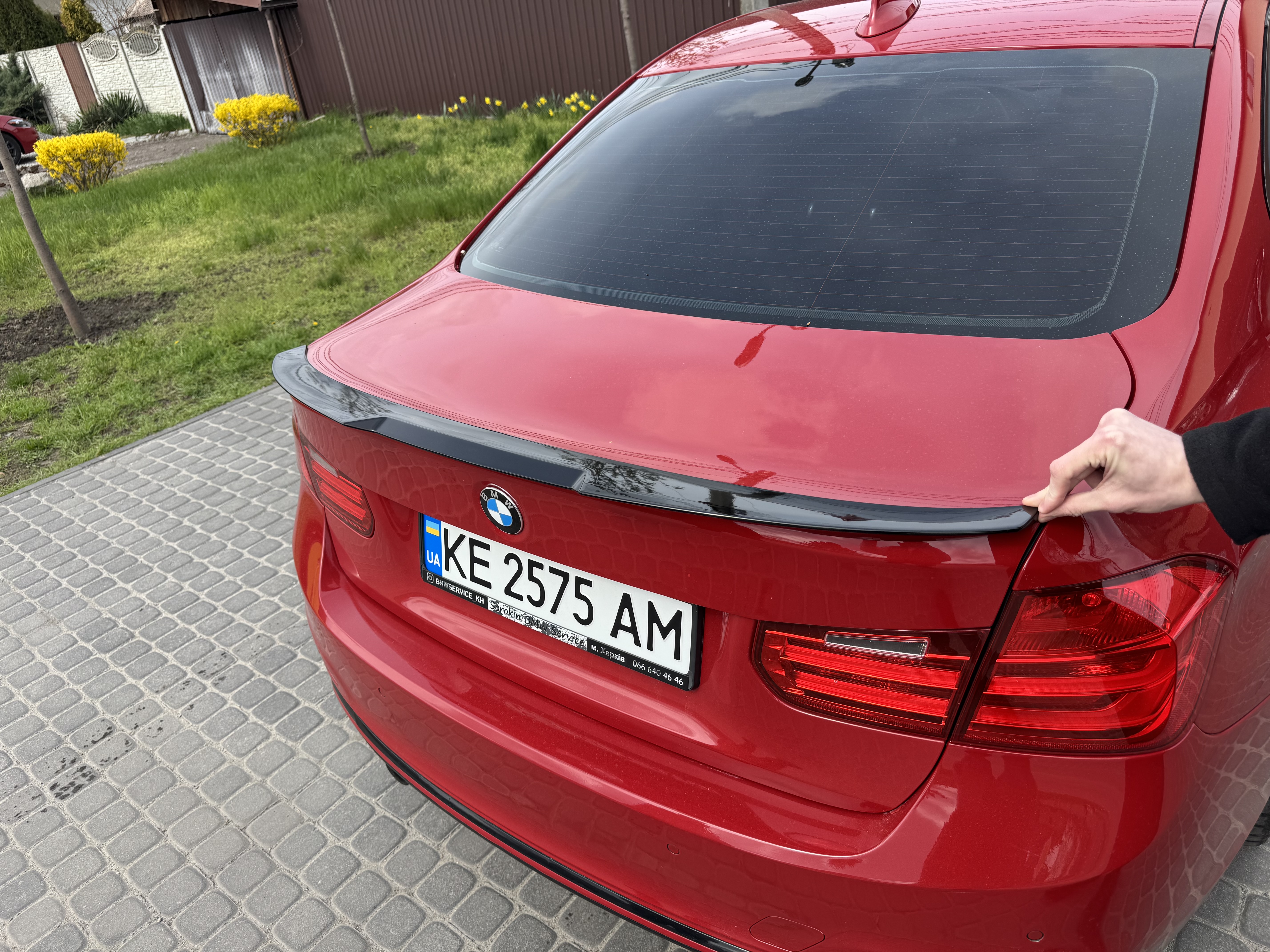 Спойлер лип стиль M4 для BMW 3 series F30 2012-2018 ABS пластик, чорний глянець 6