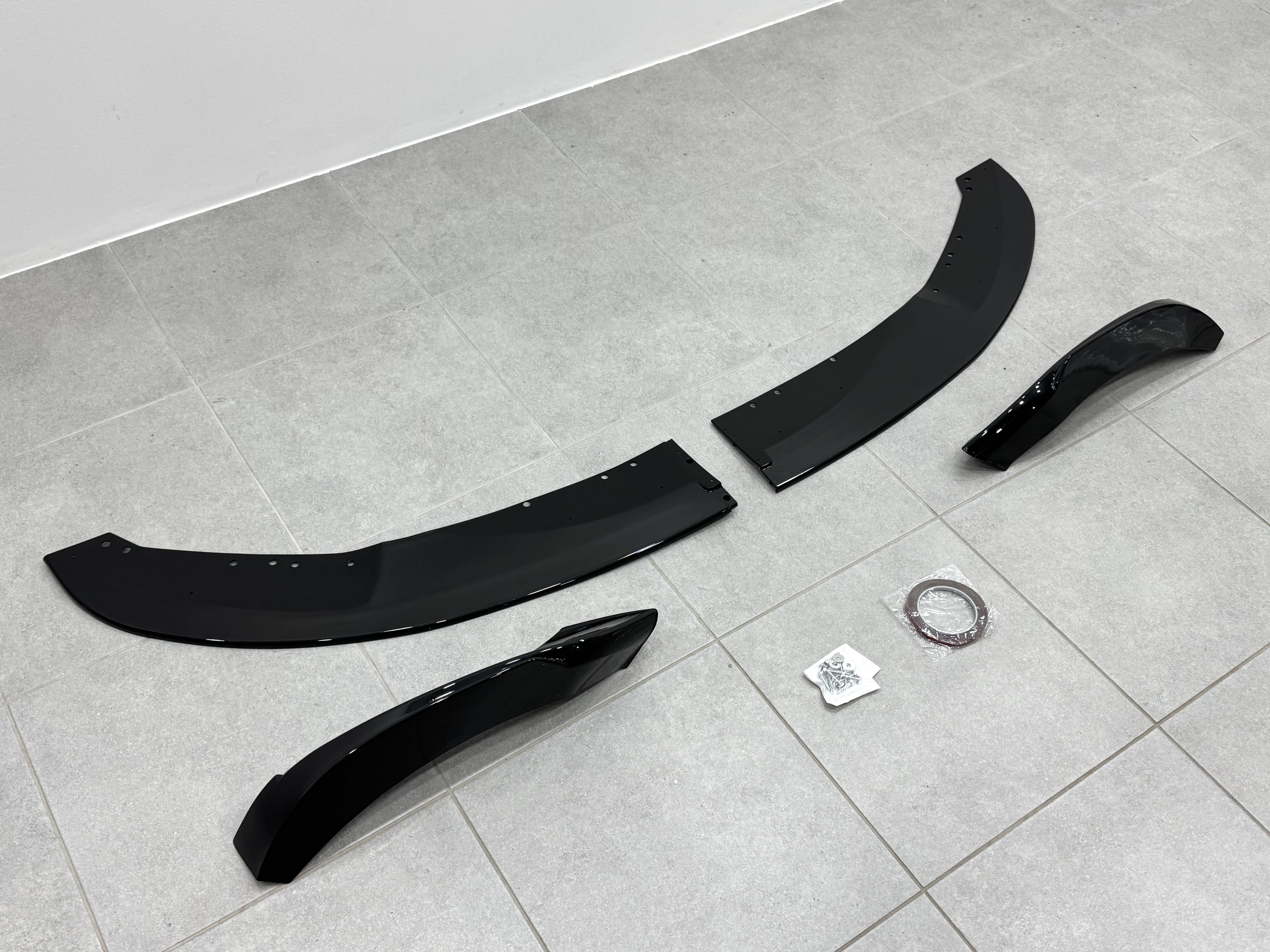 Спідниця переднього бампера M performance BMW 4 series F32 F33 F36 2013-2020 ABS пластик, чорний глянець 3