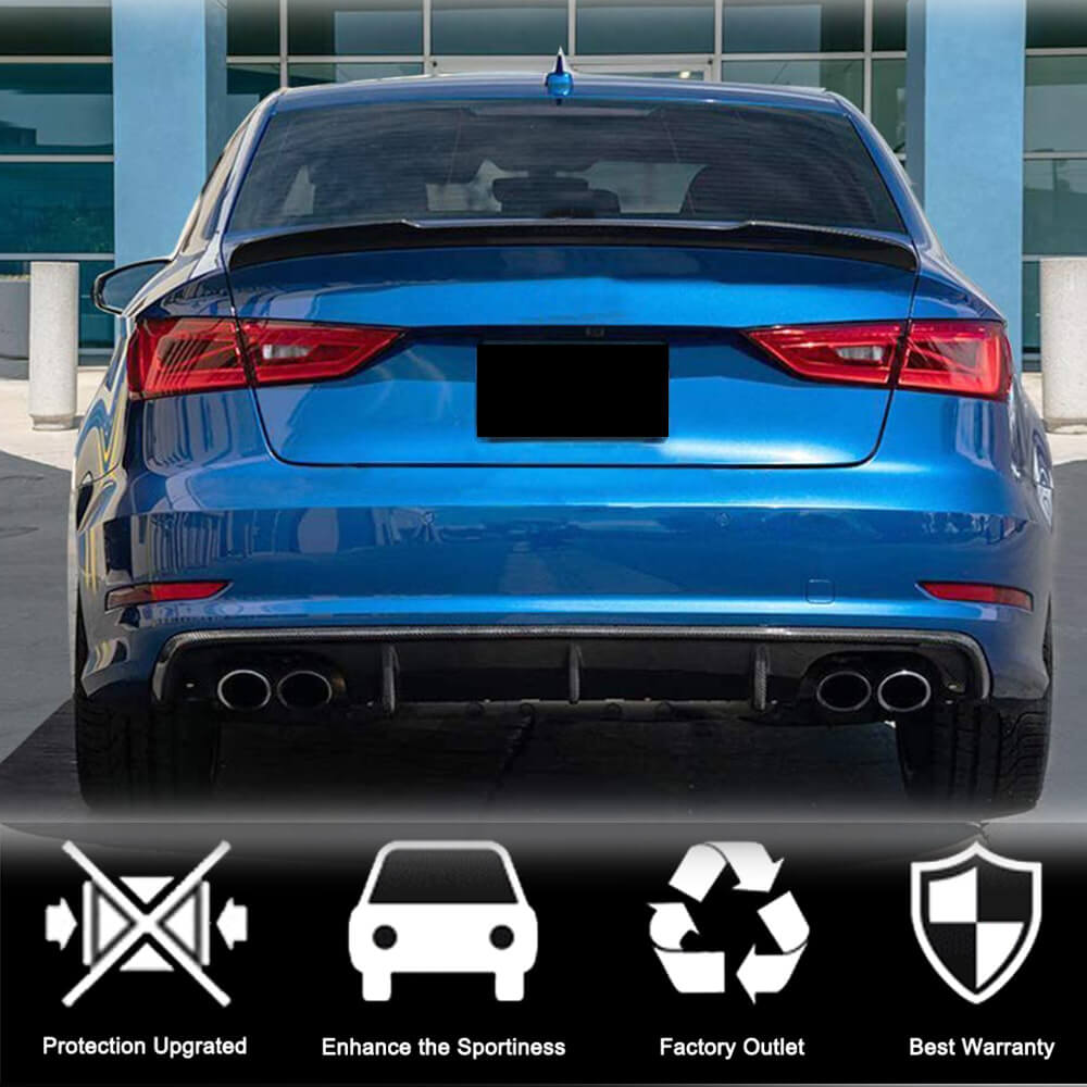 Дифузор заднього бампера V1 (для Base Sedan 2012-2016, Карбон) 2