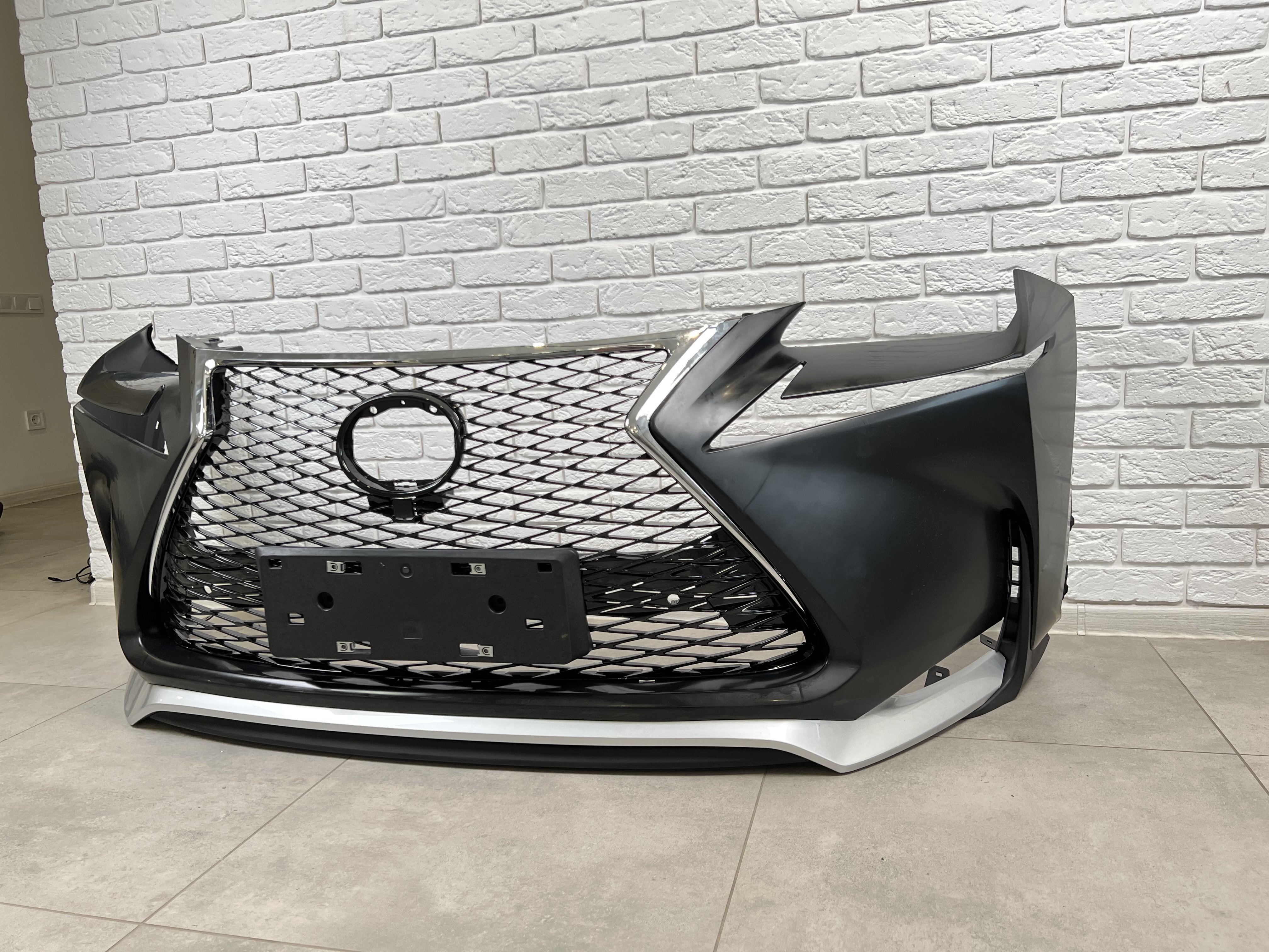 Бампер передній F-Sport Lexus NX 2014-2016 (бампер, спідниця, решітка, хром) 3