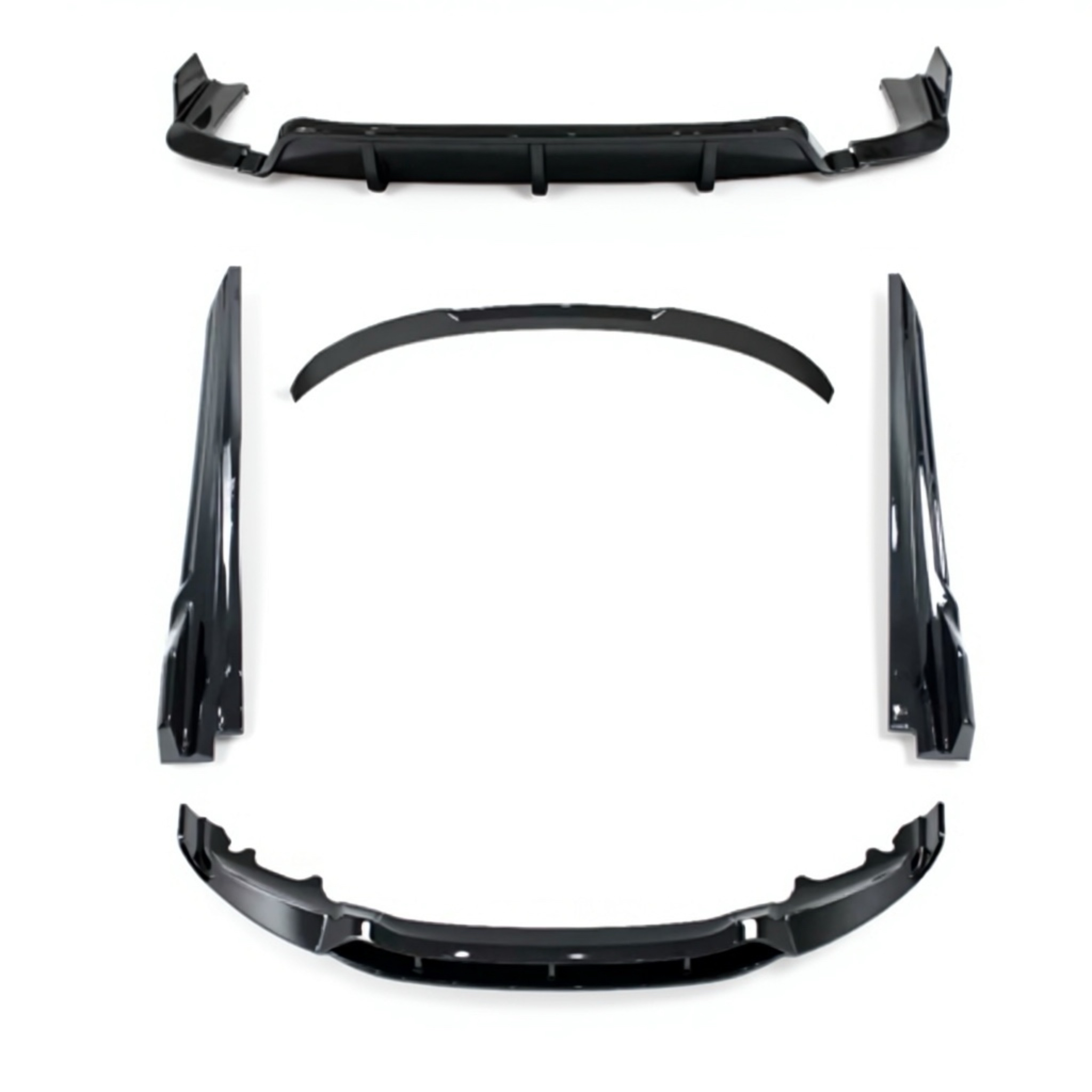 Комплект обвісу Paradigma BMW X6 F16 2013-2018 (передня юбка, леза під пороги, задній дифузор, спойлер), колір чорний глянець