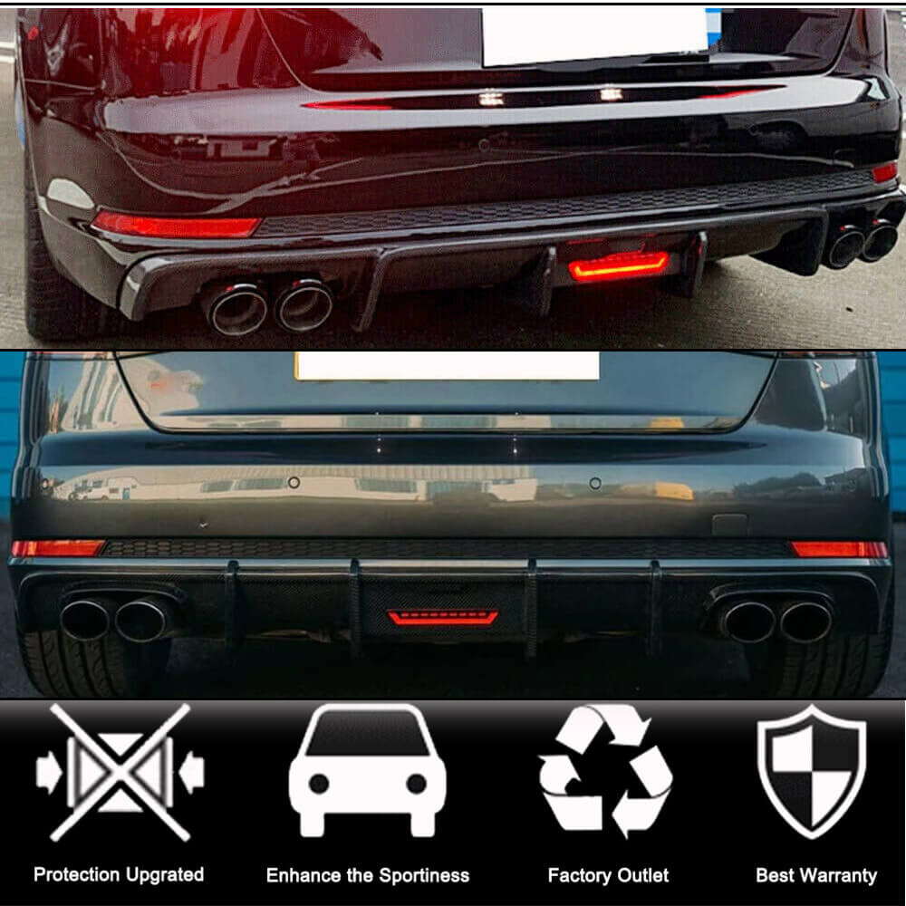 Дифузор заднього бампера V1 (для S-Line Sedan 2015-2019, Карбон) 2