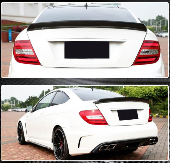 Спойлер з дифузором заднього бампера (для C63 AMG 2012-2014, Карбон) 2