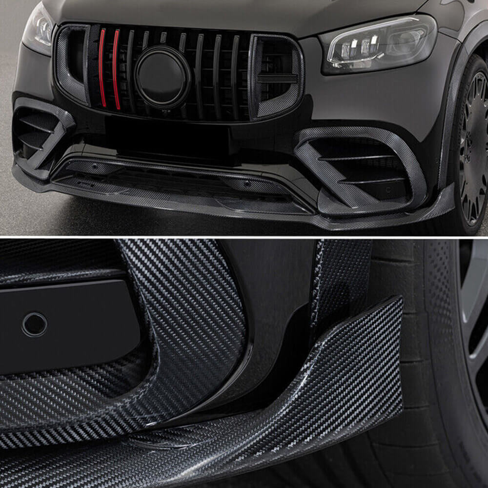 Накладки на передній бампер Lip (GLE63 AMG, Карбон) 3