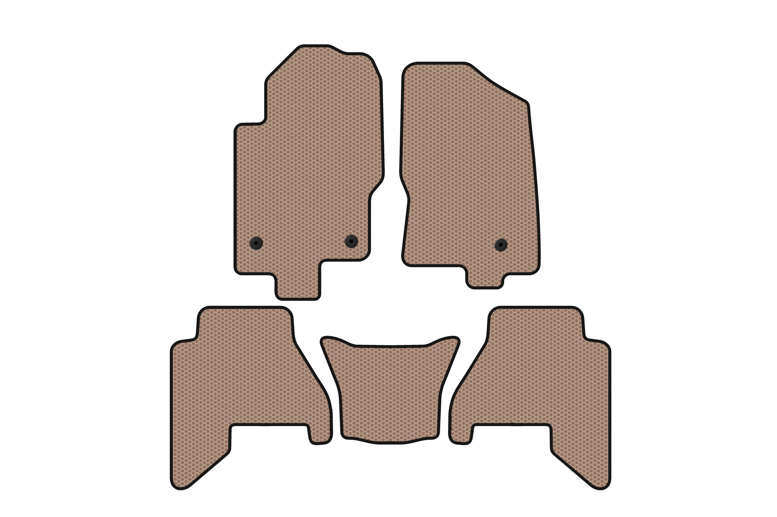 Гумові килимки Carsuit V2 (2 ряди, Бежевий)