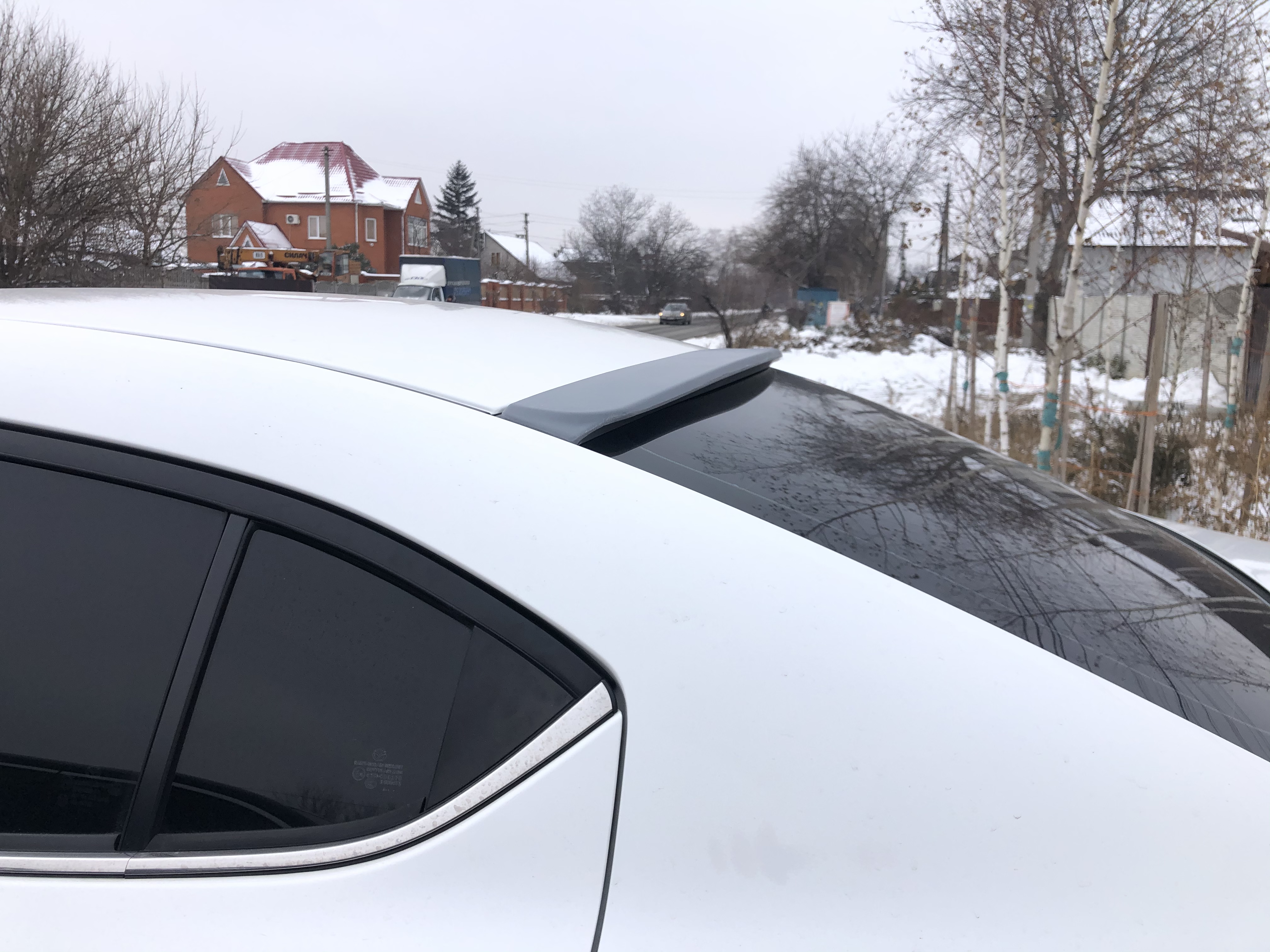 Козирок на скло Mazda 3 sedan 2013-2021 ABS пластик під фарбування 3