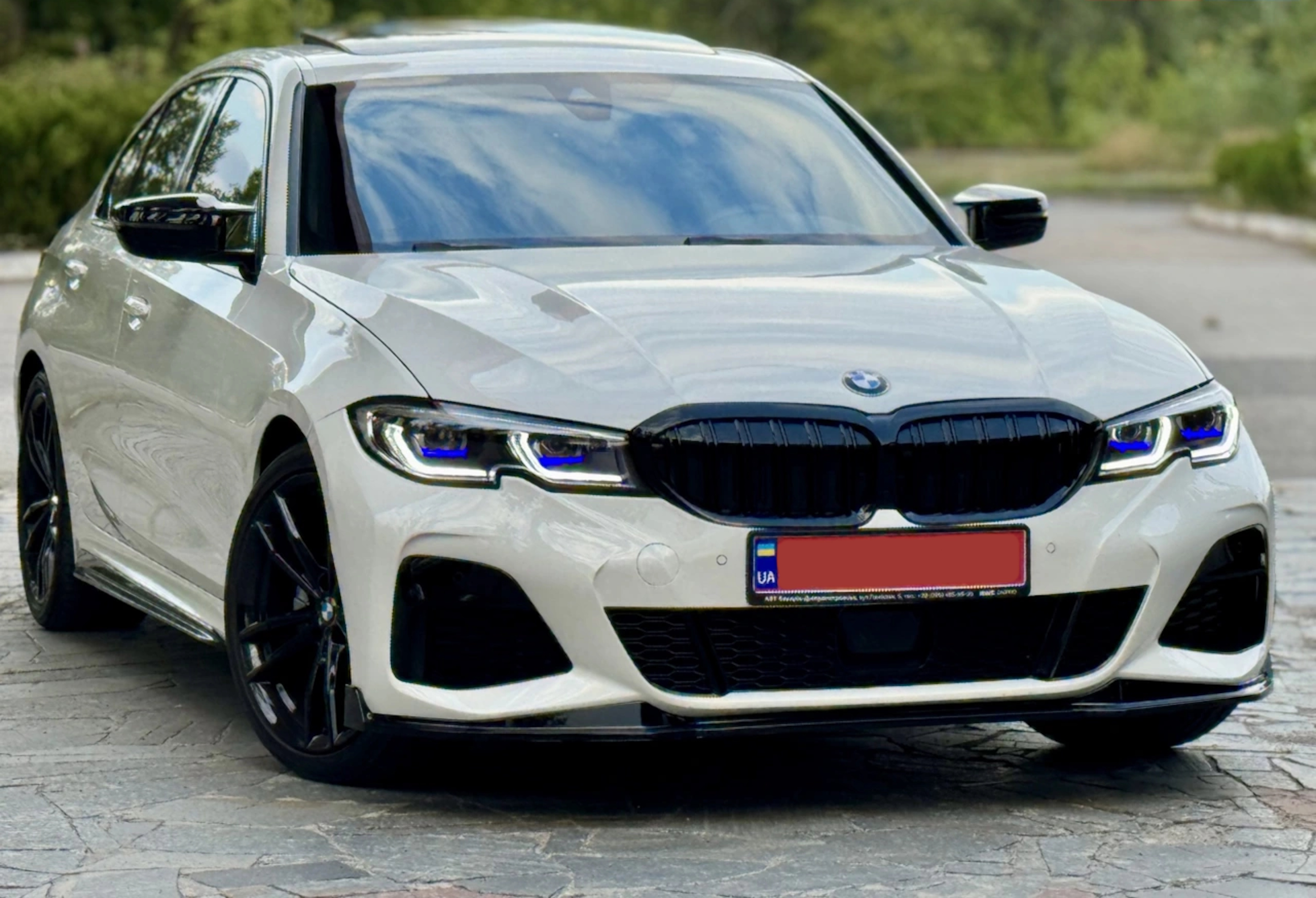 Леза на пороги Чорний глянець (M-Performance) на BMW 3 Series G20 / G21 2018-2022 року 6