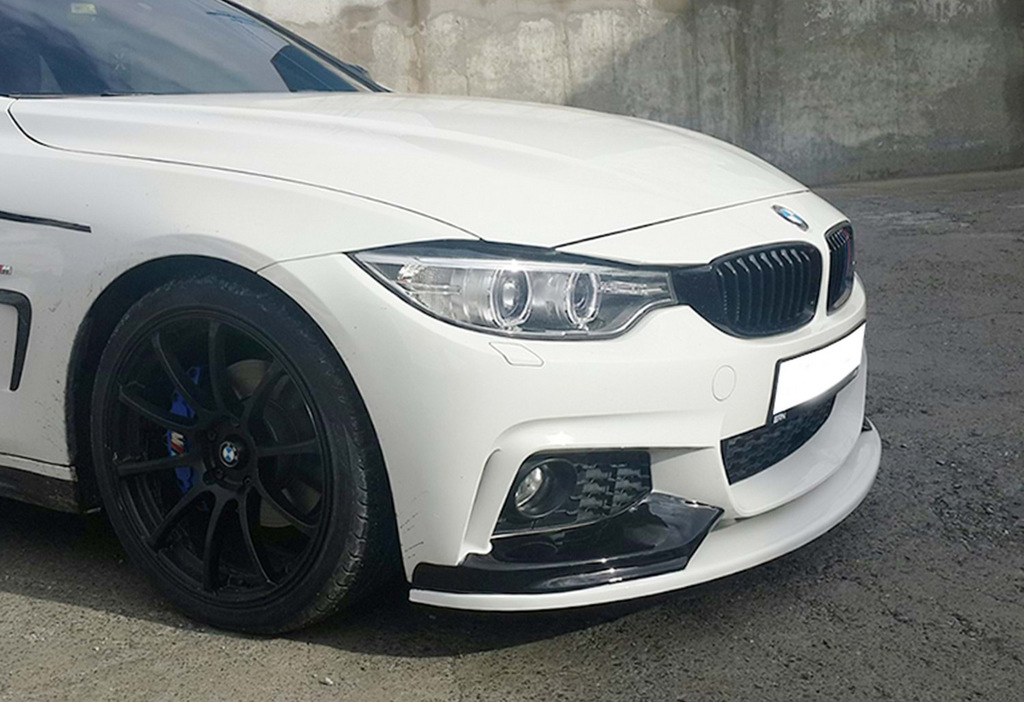 Накладка на передній бампер Flap V-3 (для M-Sport, чорний глянець) 3