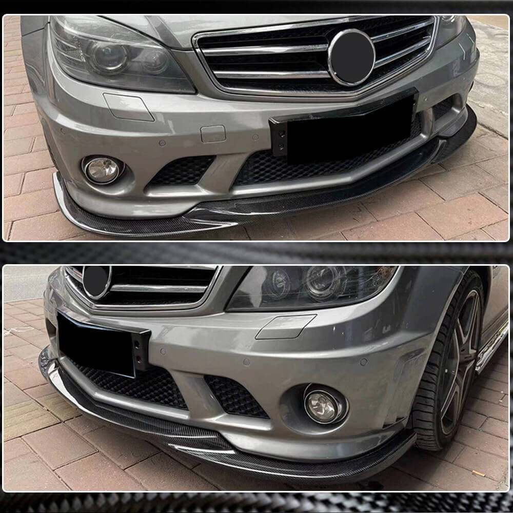 Накладка на передній бампер Lip V3 (для AMG 2008-2011, Карбон) 3
